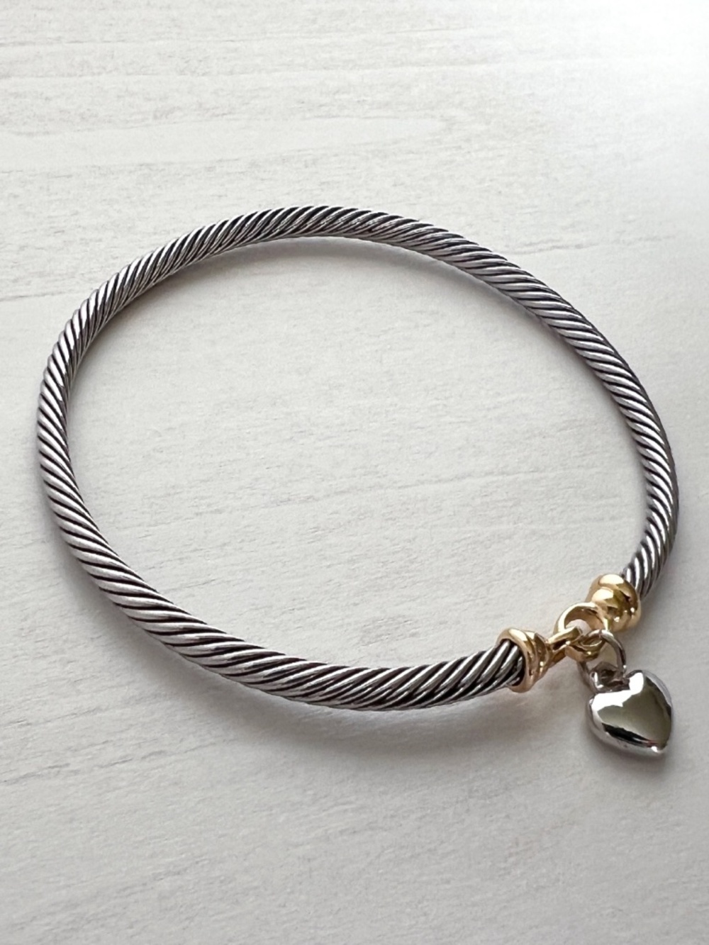 Silver & Gold Cable Cuff Bracelet